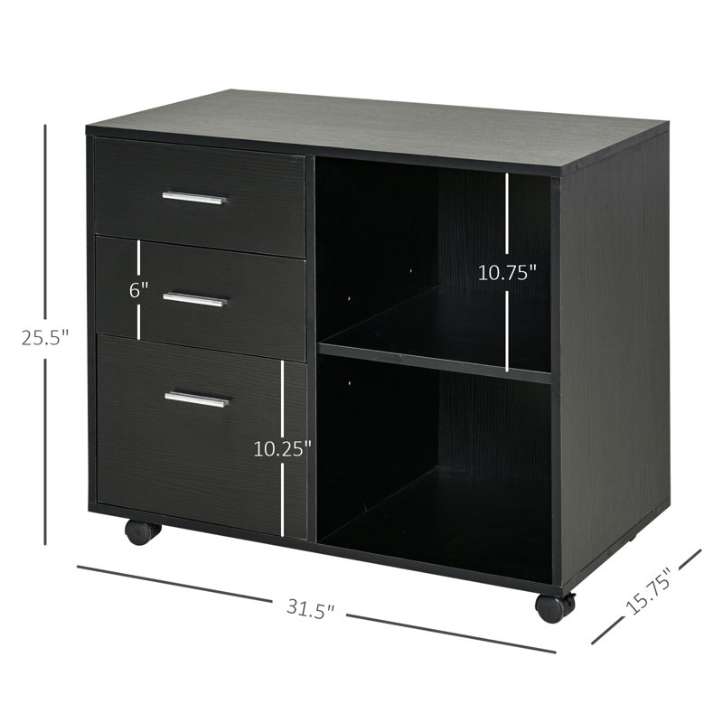 31.5'' Wide 3 -Drawer Mobile File Cabinet