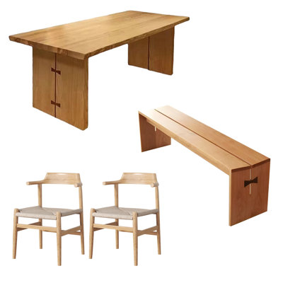 Simple and natural solid wood dining table set