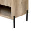 Meuble-lavabo moderne de 30 po avec comptoir en céramique, grande capacité de tiroir, porte, tablette ouverte, apparence de grain de bois, lavabo à débordement, tiroirs coulissants, poignées invisibles, portes, bois massif et