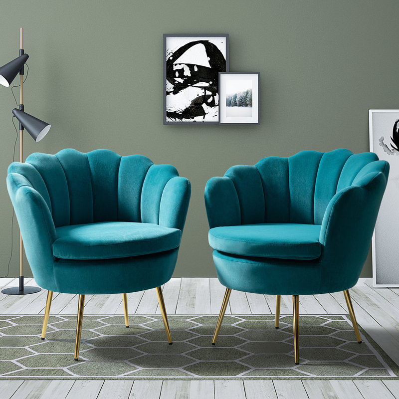 Hendrix Velvet Accent Chair, Blue
