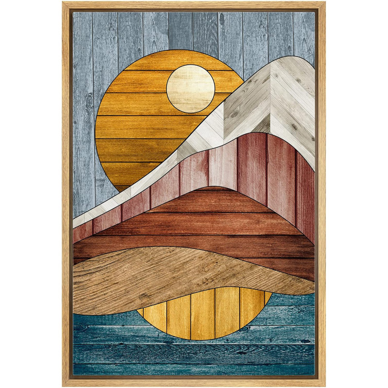 Bureau de décoration murale Western, Cadre naturel flottant, H 36 po x l 24 po x P 1,5 po