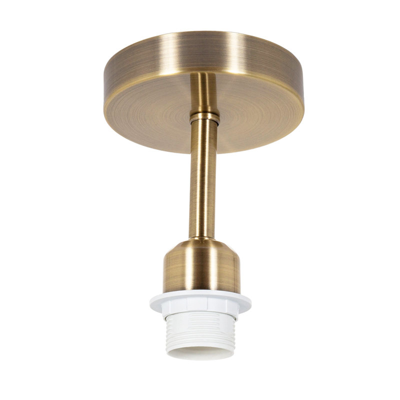 Ceiling Light Fitting for Industrial Style Light Bulbs, Antique Brass