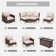 Outdoor Wicker Patio Conversation Furniture Set With Swivel Chairs And Firepit Table