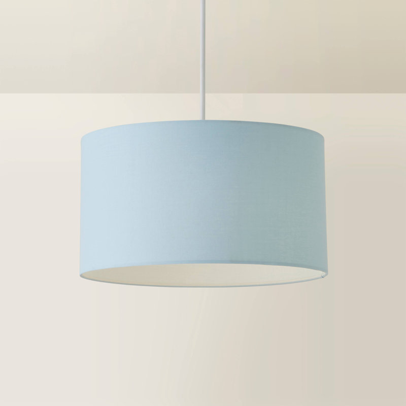 Blended Fabric Drum Lamp Shade ( Slip-On ), 20cm H x 35cm W x 35cm D, Blue
