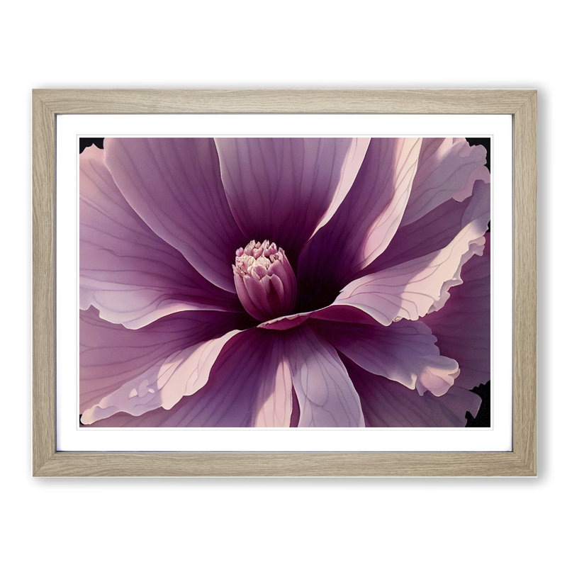 Stunning Carnation Flower 1 Piece Single Picture Frame Painting, 25cm H x 34cm W x 2cm D, Oak