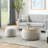 Upholstered Coffee Table With Ottoman-2047983032-2047983031