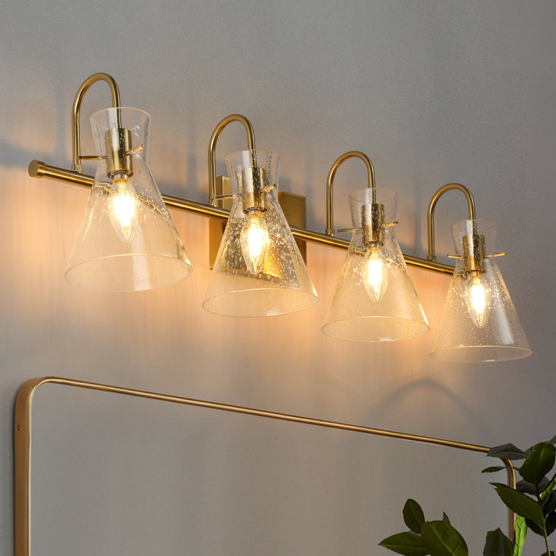 Éclairage pour salle de bain à intensité variable en laiton 3 lumières Dannalyn, 4 lumières