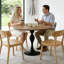 Table de salle à manger ronde, plateau de table en bois de frêne massif avec base en acier au carbone robuste, assemblage facile, table tulipe de style Mid-Century pour la salle à manger et la cuisine-1111563798