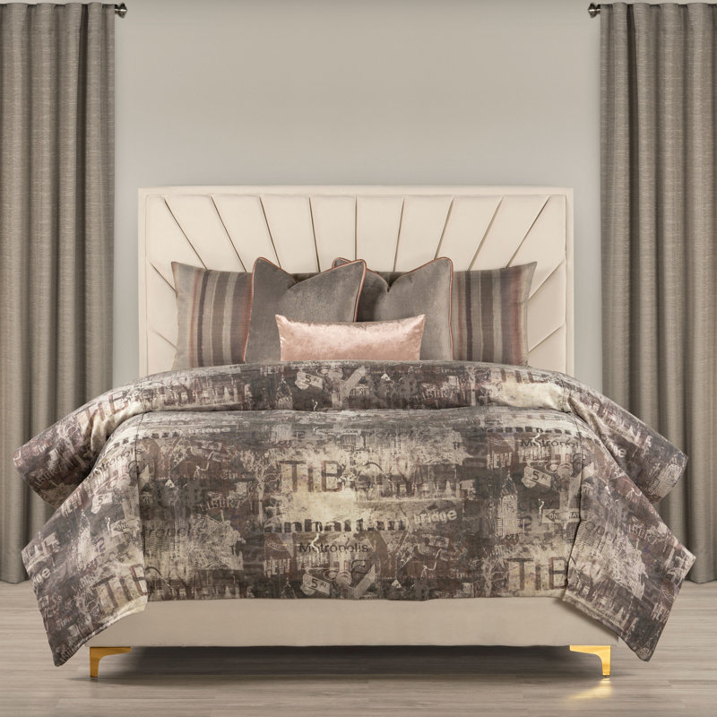 Metropolitan Smoke Duvet Cover & Insert Set, QueenDuvetCover&Insert+2QueenShams+3ThrowPillows