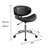 Oliver Linen / Faux Leather Upholstered Swivel & Adjustable-Height Task Chair with Wooden Back & Chrome / Black Metal Base-1592226749-1584977891