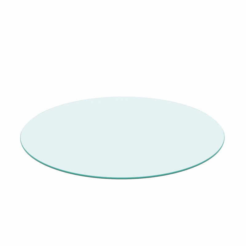Plateau de table rond en verre trempé (plateau de table seulement), 0.24" H x 20" W x 20" D, Clair