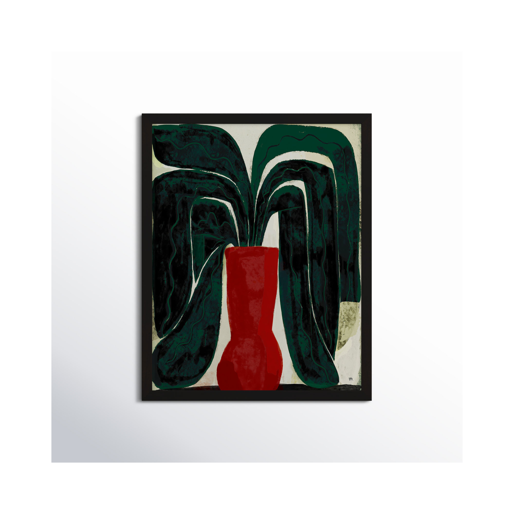 Plant #8 by StudioM, Black, 25" H x 20" W x 1.25" D