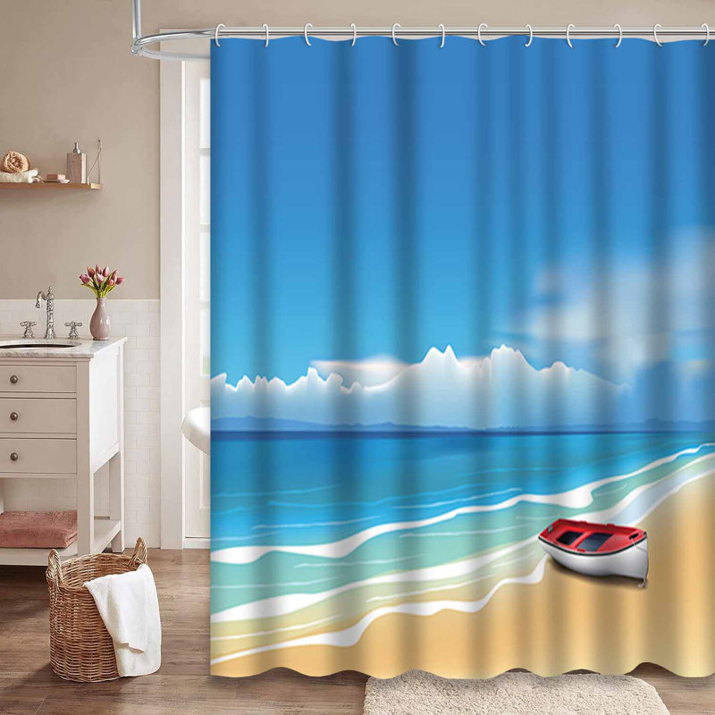Rideau de douche imperméable avec 12 crochets Coastal Boat, L 72 po x l 84 po
