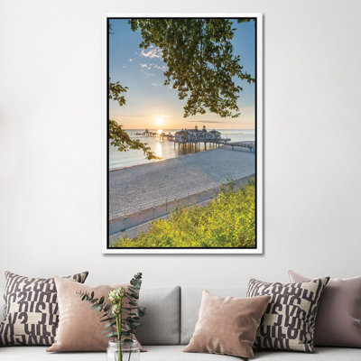 Sunrise At The Seebrücke Sellin (Sellin Pier) On The Island Of Rügen, Mecklenburg-Vorpommern, Germany 1 Piece Wall Art on Canvas