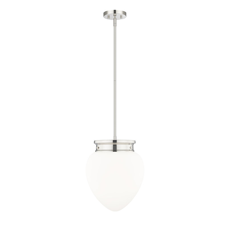 Luminaire suspendu 1 lumière Patrisio, H 97 po x l 12,5 po x P 12,5 po, Nickel poli