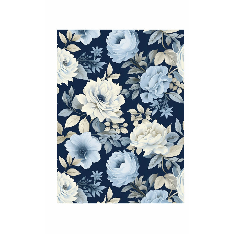 Impression d'art floral sans cadre, H 16 po x l 12 po