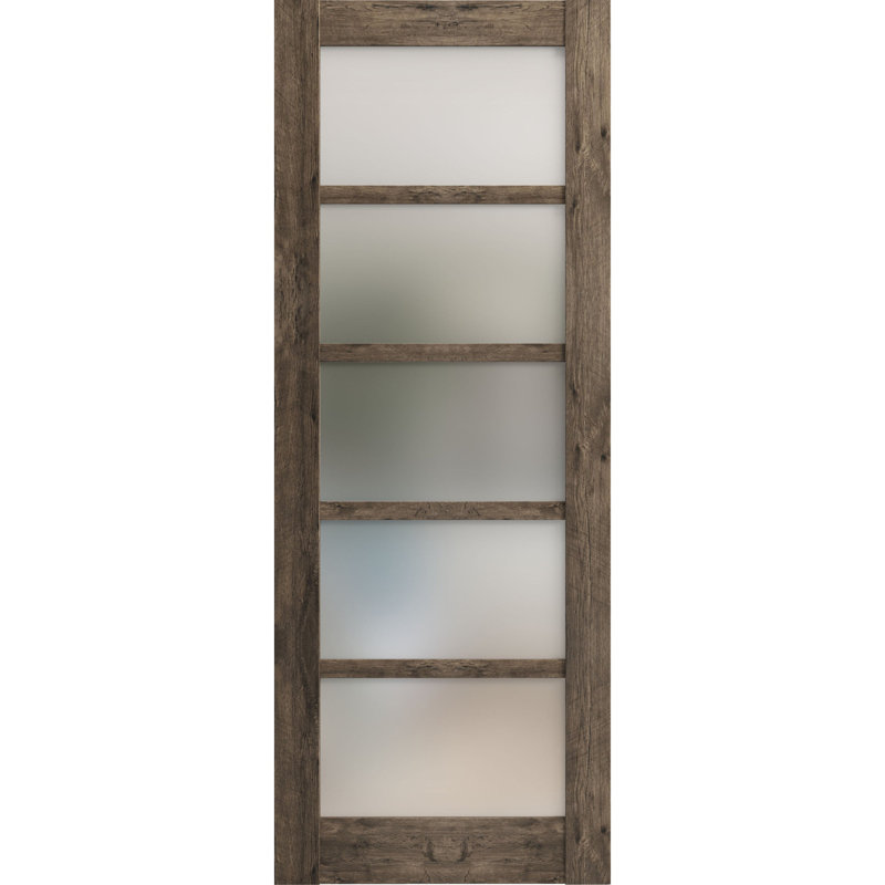 Porte standard lambrissée Quadro, Chêne cognac, 28 po x 80 po