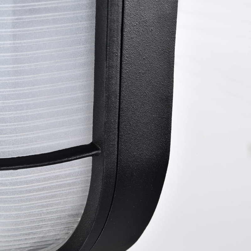 Alandis 11.03'' H Integrated LED Frosted Glass Outdoor Oval Bulkhead Light, Black