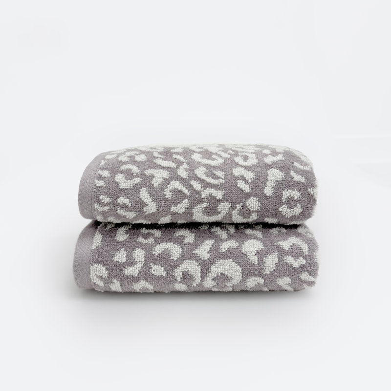 100% Cotton Plush Leopard Towels, Hand Towels - 2 Pack