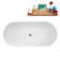 67" Streamline Soaking Freestanding Tub and Tray With Internal Drain