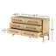Commode double 6 tiroirs en bois massif et manufacturé Karsten avec joints à queue d'aronde et glissières à roulement à billes -72571765