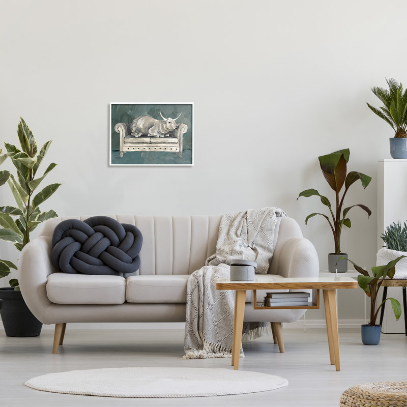 Couchette campagnarde de style campagnard sur fond vert, H 16 po x l 20 po x P 1,5 po, Giclée encadrée blanc bord de mer