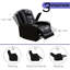 Ensemble de fauteuils inclinables électriques en cuir 2 pièces avec lumière DEL, chargeur sans fil, lampe de lecture et accoudoirs de rangement-1103367978