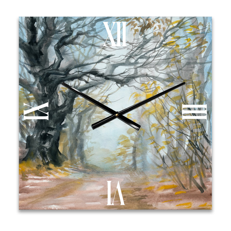 Horloge murale Autumn Misty Forest, Moyen