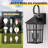 Abner 20''H Black Iron Clear Tempered Glass Outdoor Wall Light with Dusk to Dawn and Built-In GFCI Outlet -1117224072-1118617243