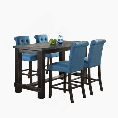 5-Piece Wood Counter Height Dining Set For Dining Room