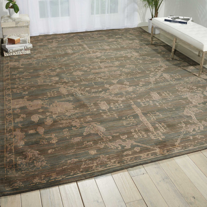 Tapis éclectique brun Dewitt, Rectangle 8 pi 6 po x 11 pi 6 po