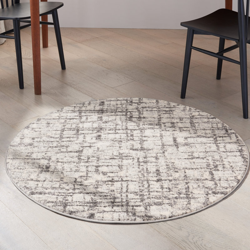 Rush Abstract Indoor Rug, Round 4'