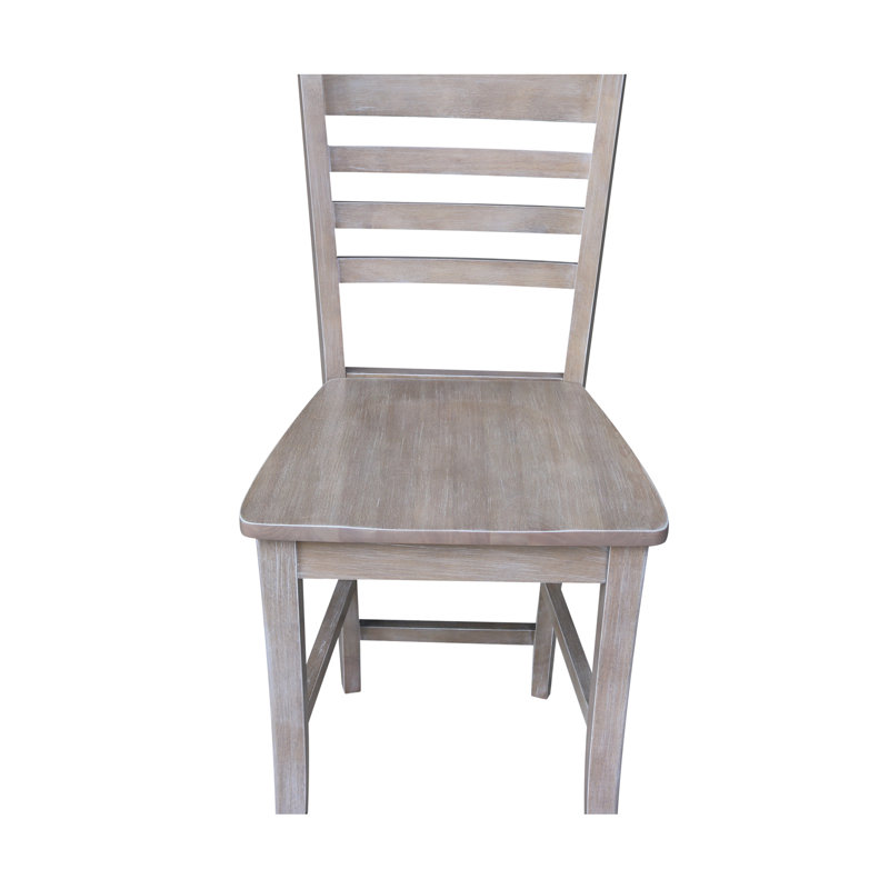 Guzik Solid Wood Counter Stool, Washed Gray Taupe