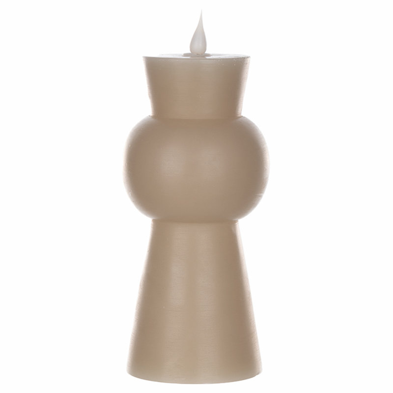 Ensemble de bougies sans flamme 2 pièces sans parfum, gris, H 8,5 po x l 3,25 po x P 3,25 po