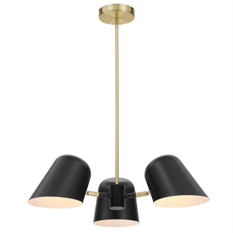 Luminaire suspendu 3 lumières en noir, Noir