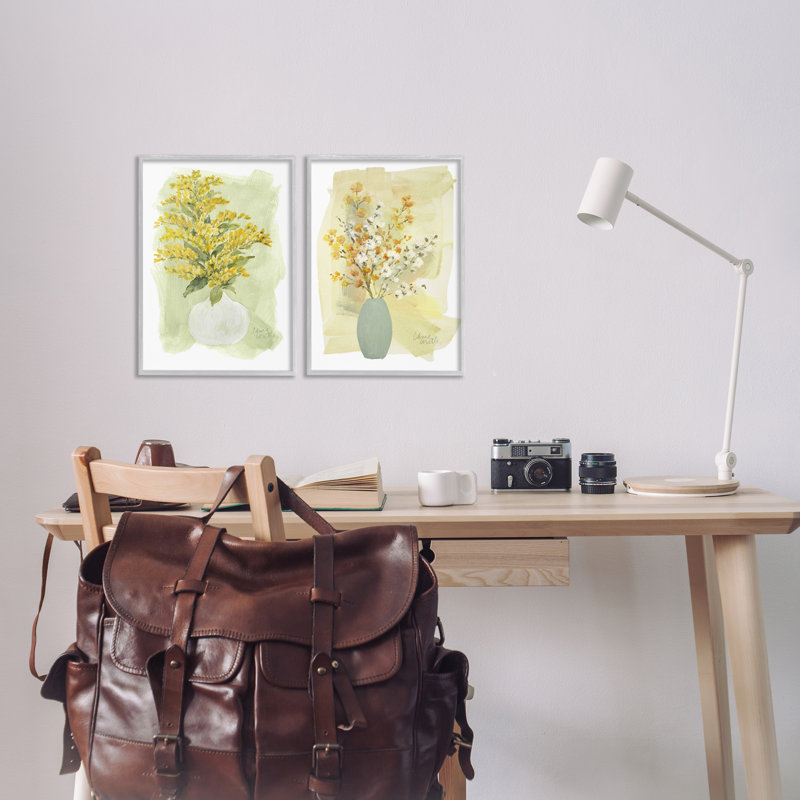 «Yellow Wildflowers in Bloom», ensemble de 2 giclées par Lanie Loreth, Estampe numérique Farmhouse, H 18 po x l 12 po