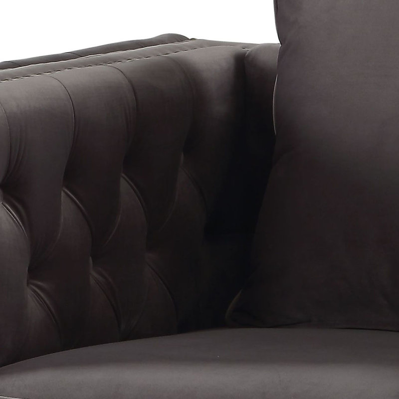 Fauteuil d'appoint avec accoudoirs gris foncé Gwenne