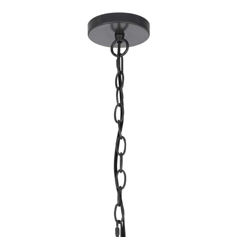 Luminaire suspendu de style lanterne, abat-jour en verre transparent, noir 13 pouces