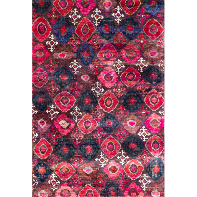 Rumi Silk Crimson Rug, Rectangle 3'8" x 10'11"