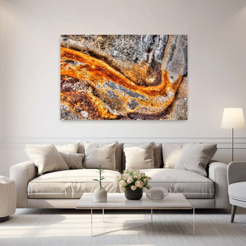Firehole, art abstrait organique vibrant, H 40 po x l 60 po