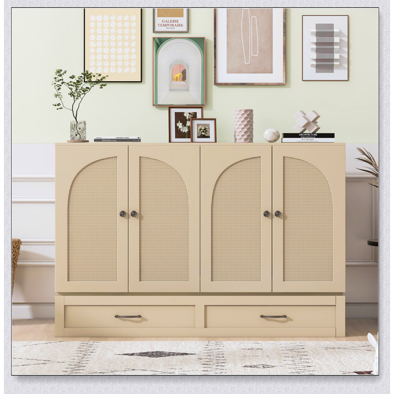 Murphy Bed With Large Drawers, Lit double, Doré