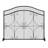 41" W Black Iron Fireplace Screen with Scrollwork