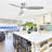 52 Inch Flush Mount Ceiling Fan With Dimmable Led Light 3 ABS Fan Blades Reversible DC Motor For Living Room
