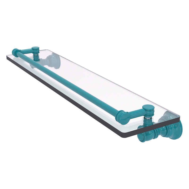 Tablette flottante Carolina, H 3,3 po x l 22 po x P 5,54 po, Bleu sarcelle Glokzin
