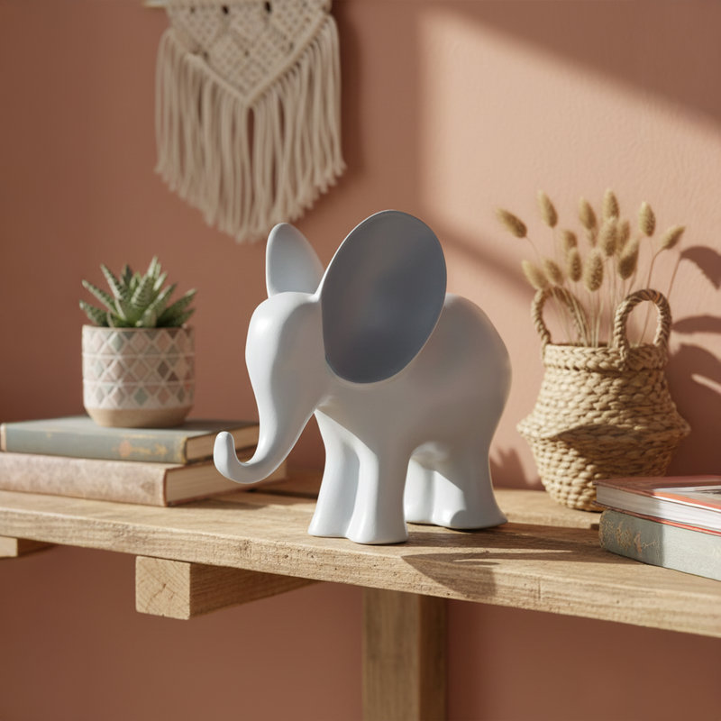 Hand-Painted Elephant Decorative Object