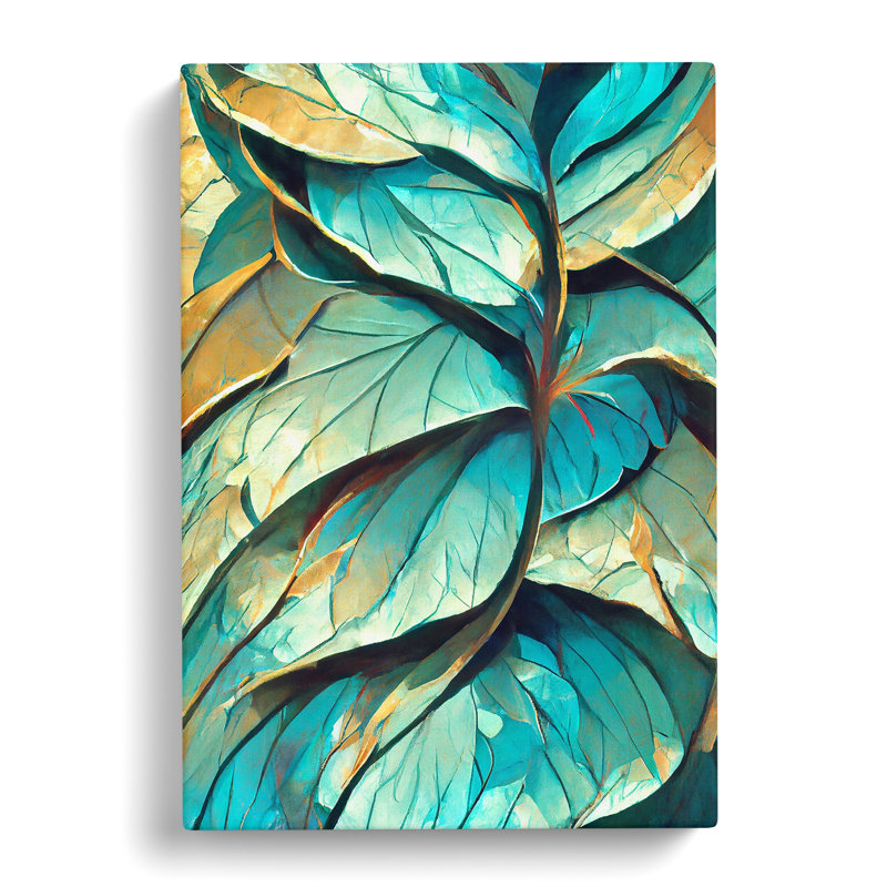 XV1022-340X Abstract Leaf No.2 - Print, No Matte, 50cm H x 35cm W, Wrapped Canvas