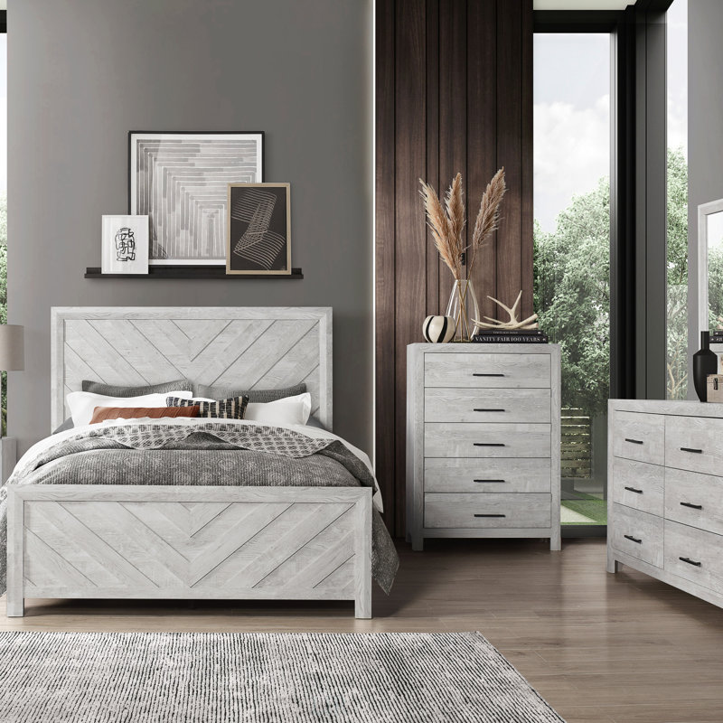 Lit double de style moderne en bois, finition naturelle, tête de lit chic, confort ultime et soutien pour les chambres contemporaines