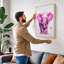 Pink Elephant Wonder Modern - Print-136725389-136725390