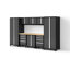 Ensemble de 9 armoires de garage grises Bold XL Series avec outil, base, armoires murales, 30 po Casiers-119048792