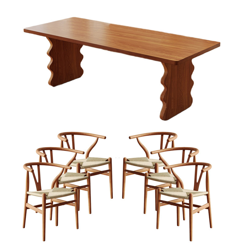 Solid wood dining table set, 29.53"H x 55.12"L x 27.56"W